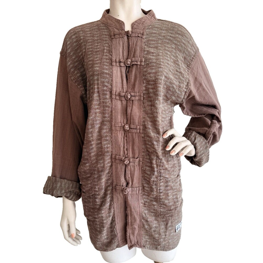 MUANG MOON Thailand Handmade Reversible Woven Cotton Asian Art to Wear ONE SIZE